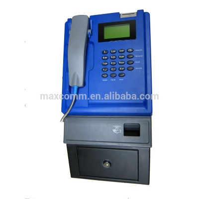 Wireless coin Payphone with 2.8 litter metal coin box